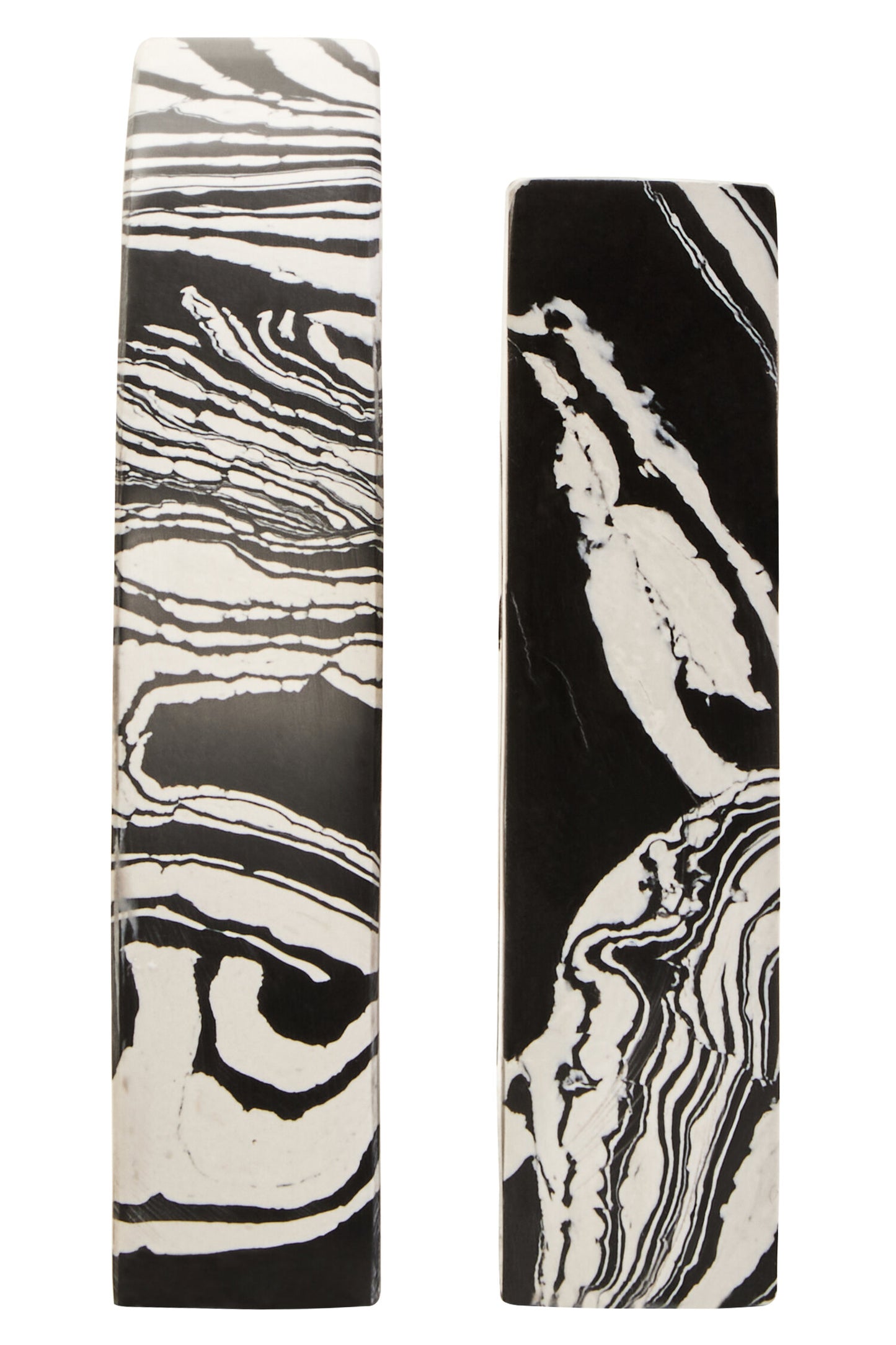 Luxe Decor Black White Marble Set of 2 Bookends