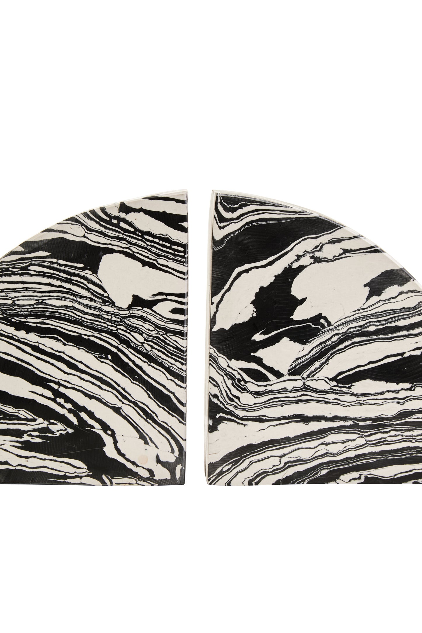 Luxe Decor Black White Marble Set of 2 Bookends