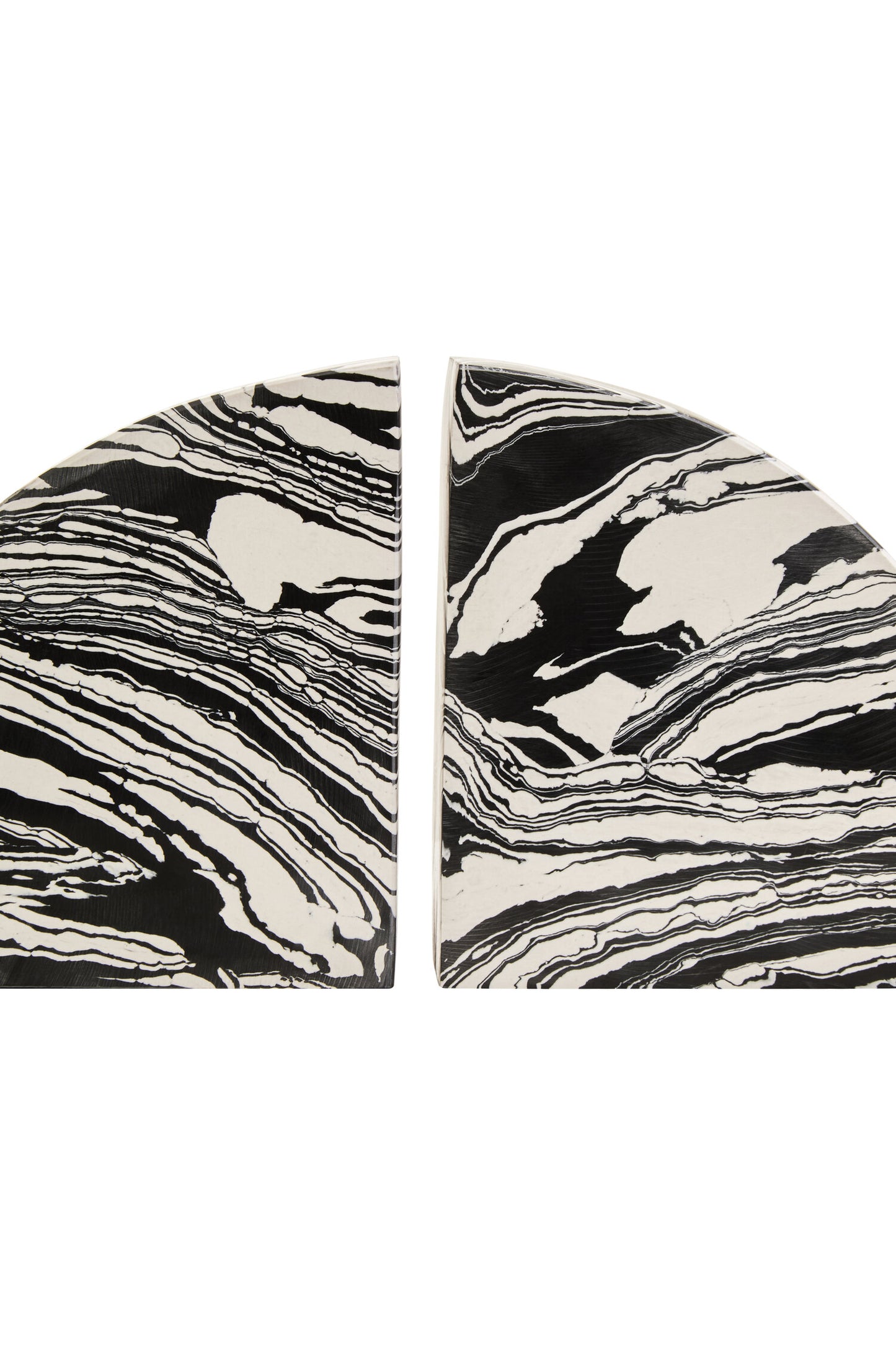 Luxe Decor Black White Marble Set of 2 Bookends