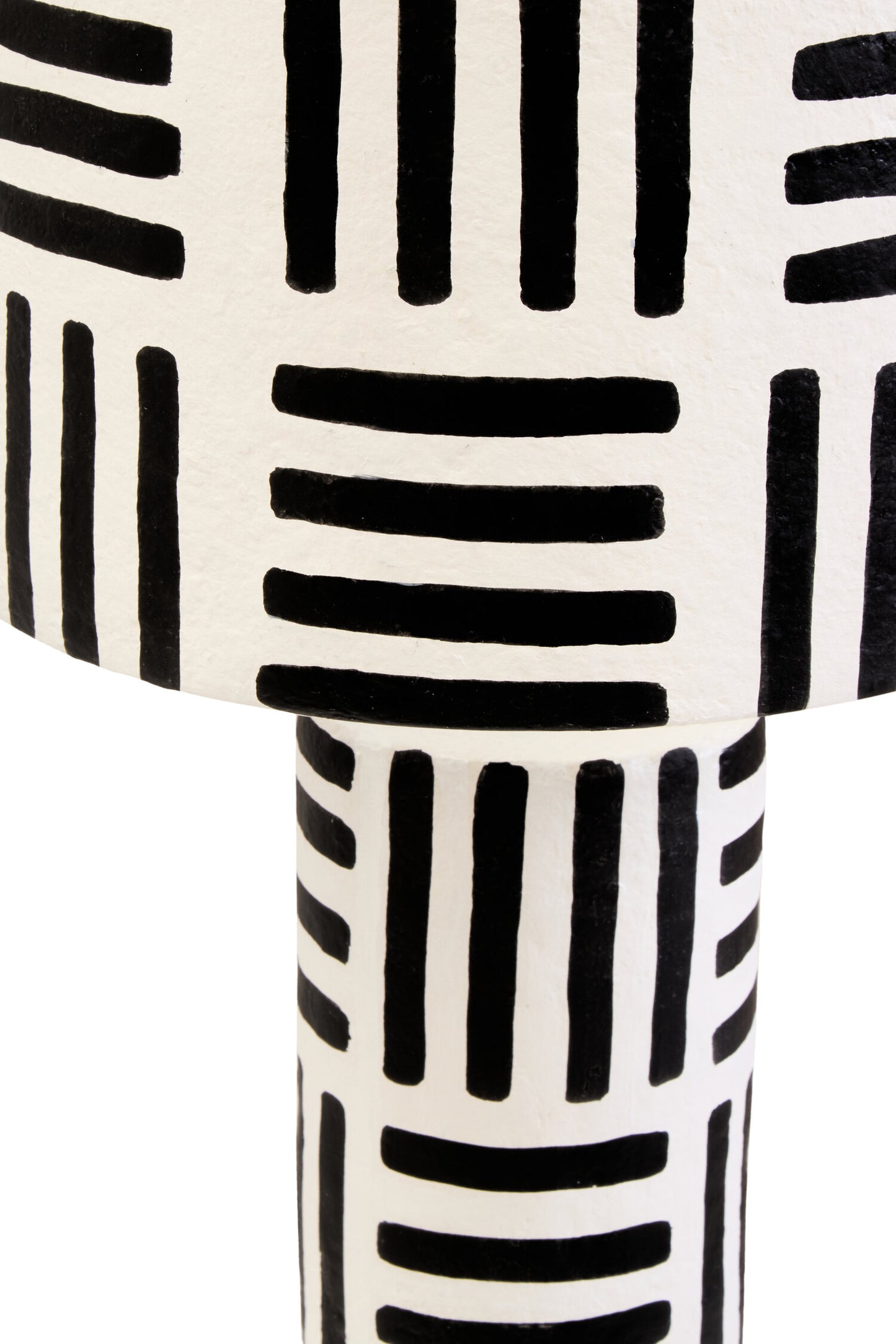 Mono Black White Geometric Papier Mache Table Lamp
