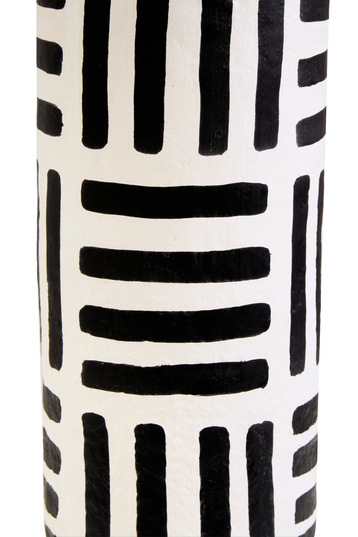 Mono Black White Geometric Papier Mache Table Lamp
