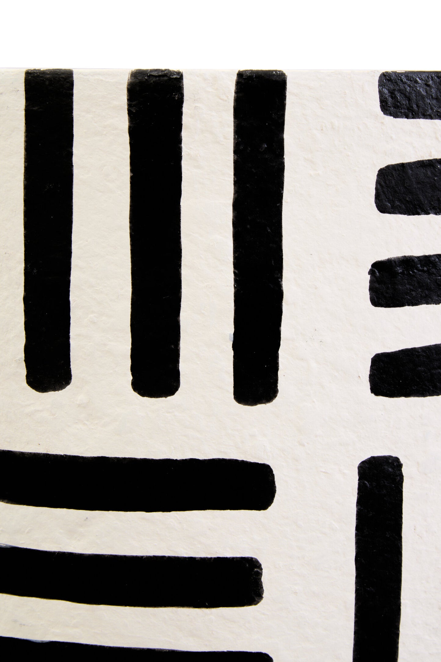 Mono Black White Geometric Papier Mache Table Lamp