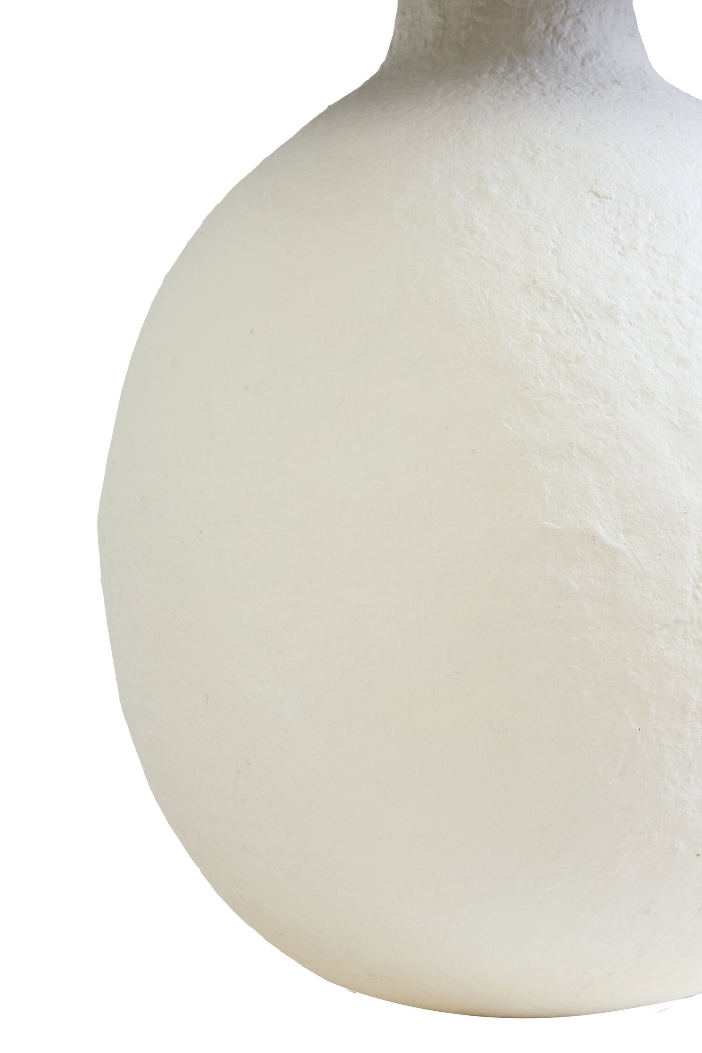 Mono White Papier Mache Table Lamp With Black Raffia Shade