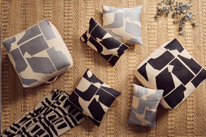 The Edit Natural Black Geometric Throw