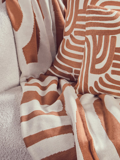 Nomad Ozella Natural and Terracotta Rectangular Cushion