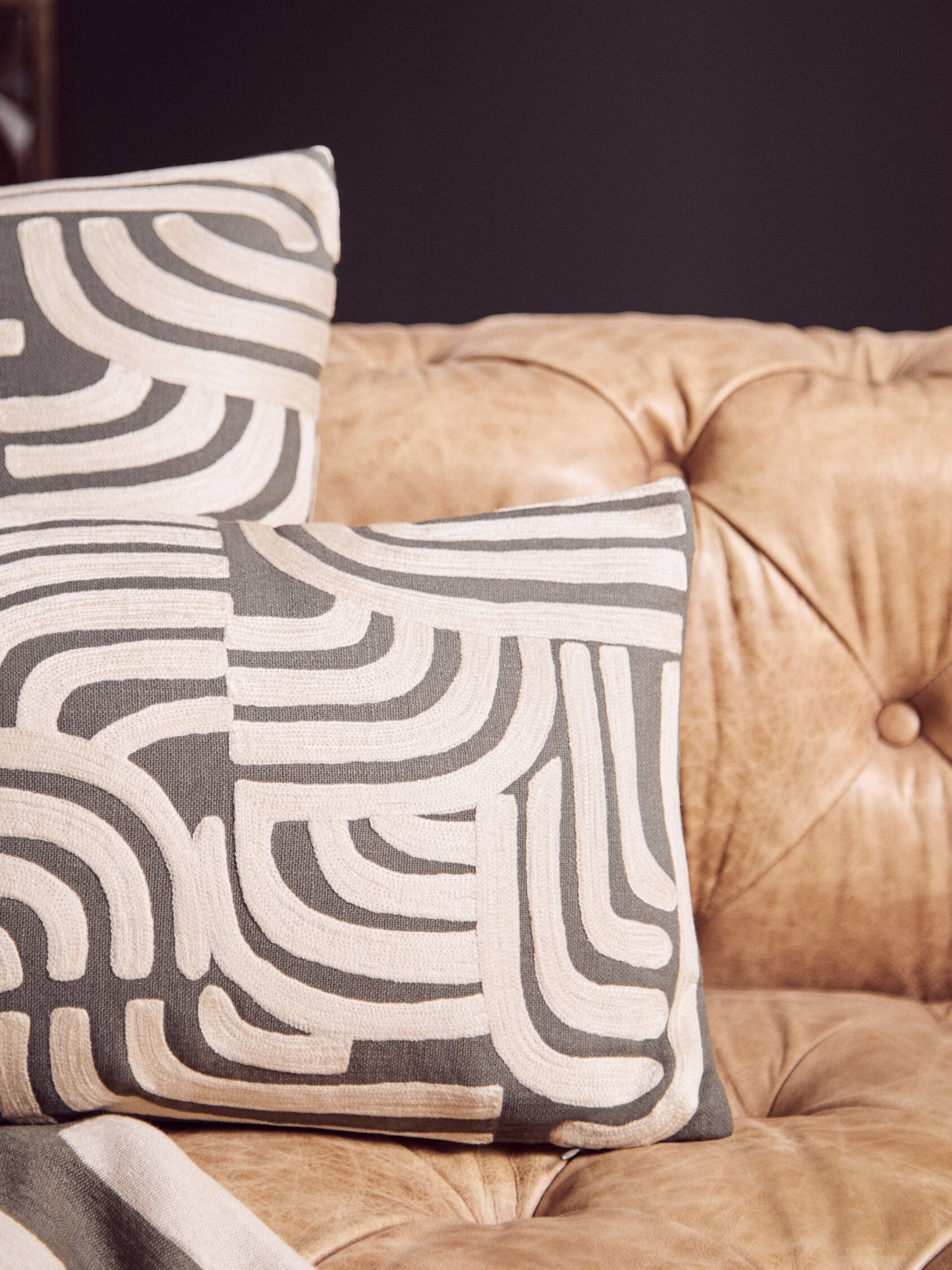 Nomad Ozella Natural and Green Cushion