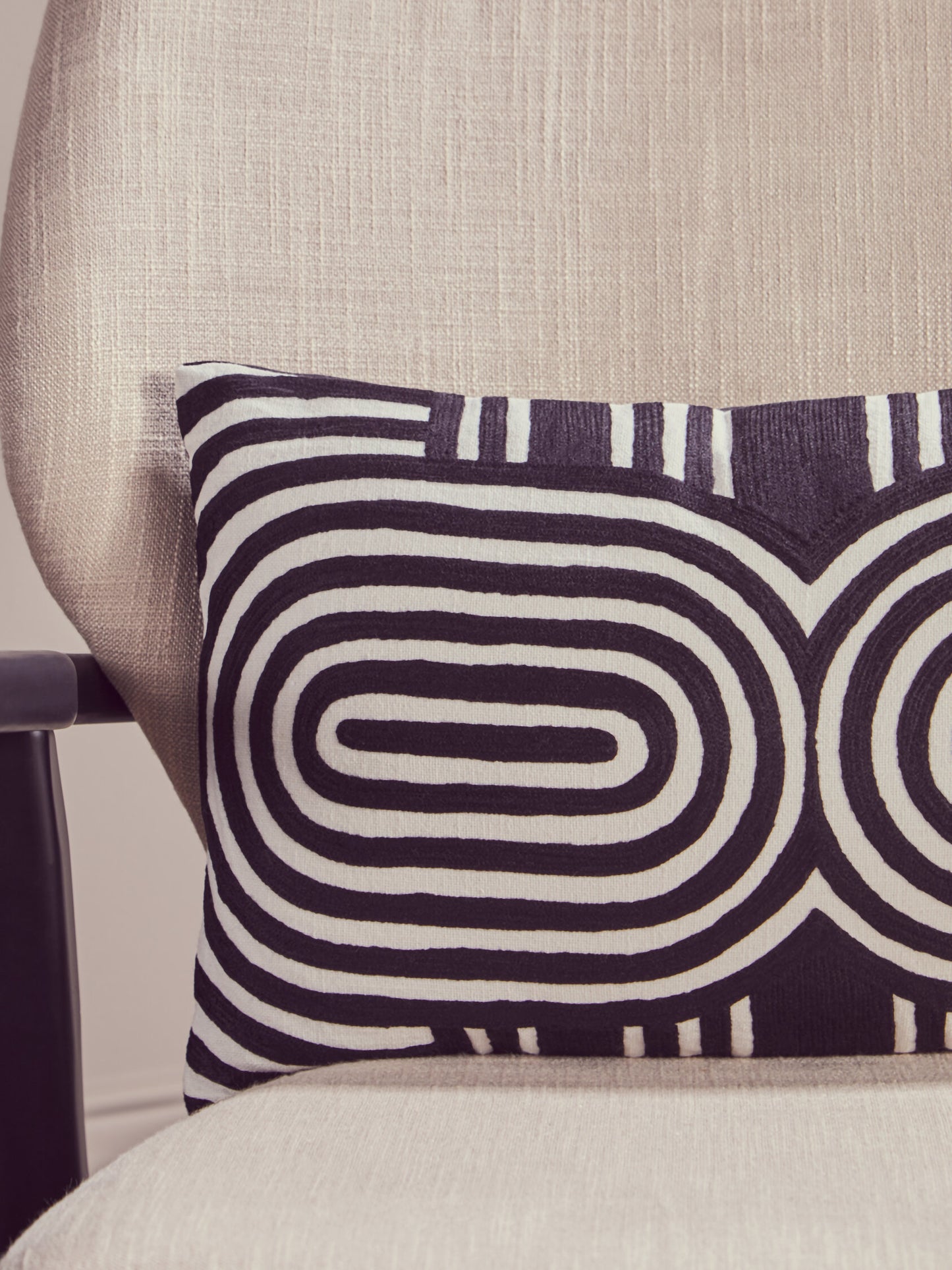 Nomad Ozella Black and White Rectangular Cushion
