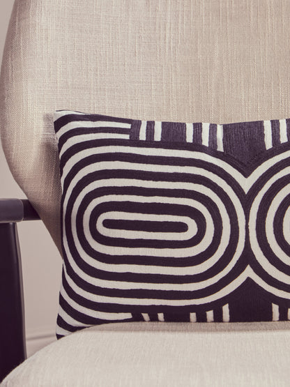 Nomad Ozella Black and White Rectangular Cushion