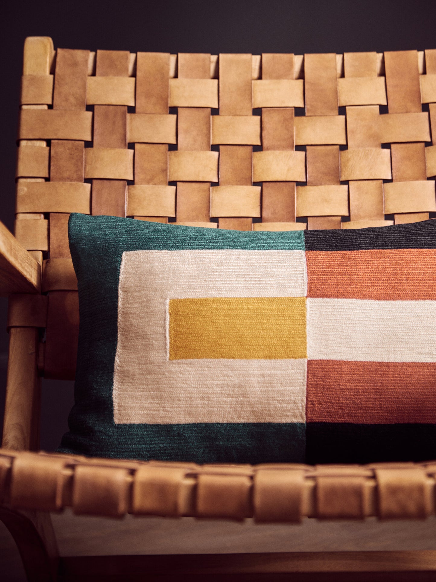 The Edit Multi Coloured Rectangular Cushion