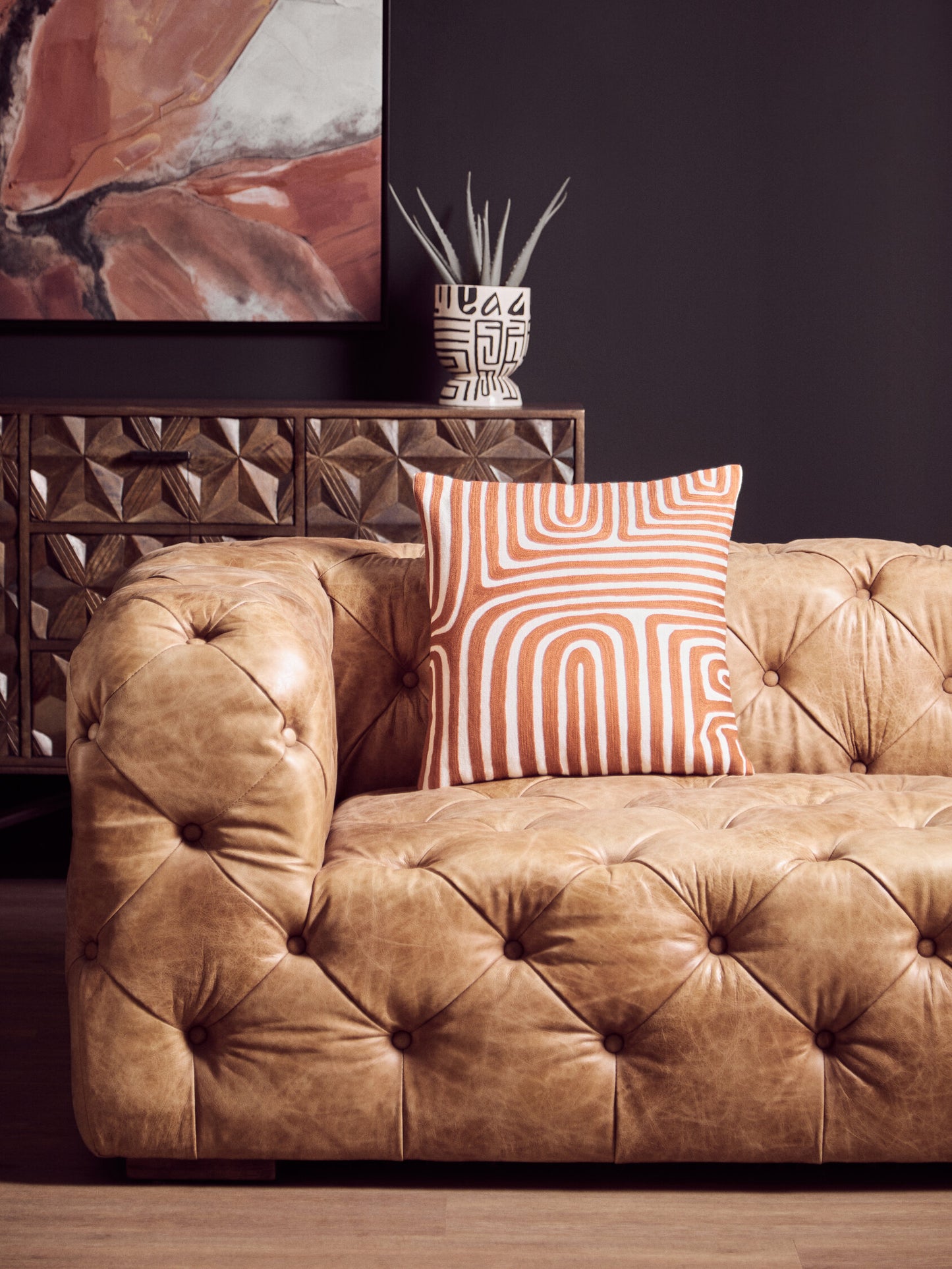 The Edit Rust White Decorative Cushion