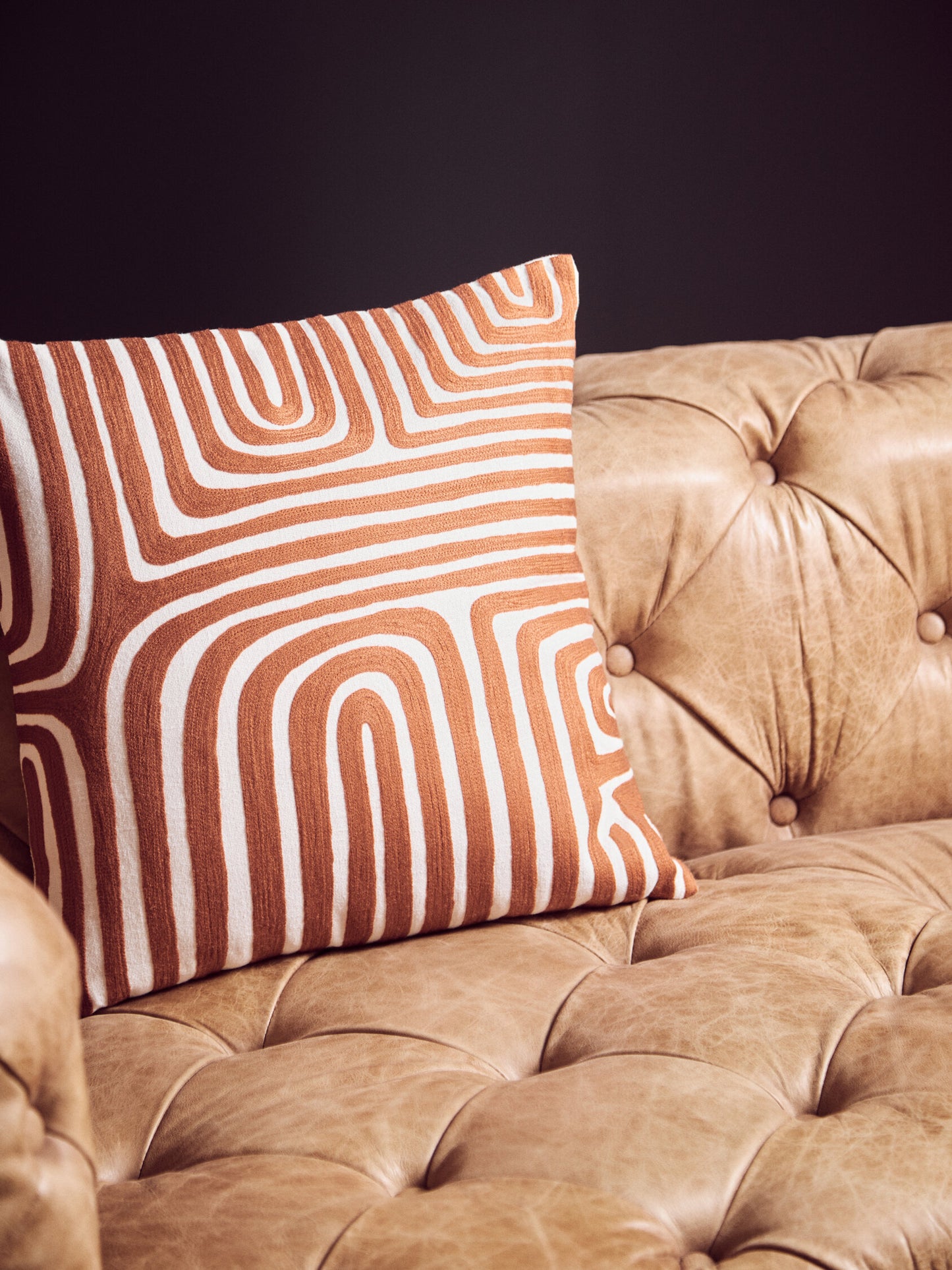 The Edit Rust White Decorative Cushion