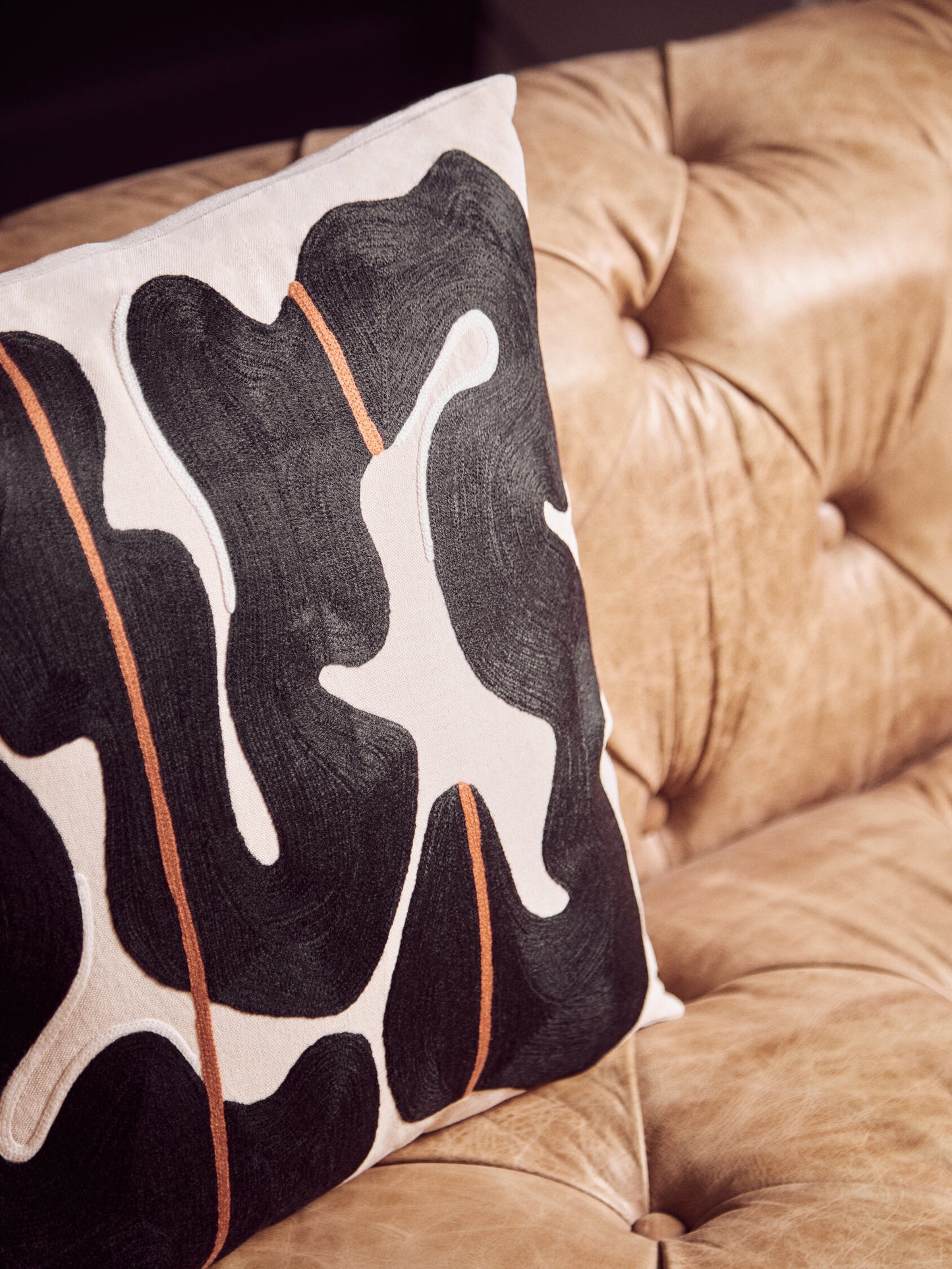 The Edit Black Beige Decorative Cushion