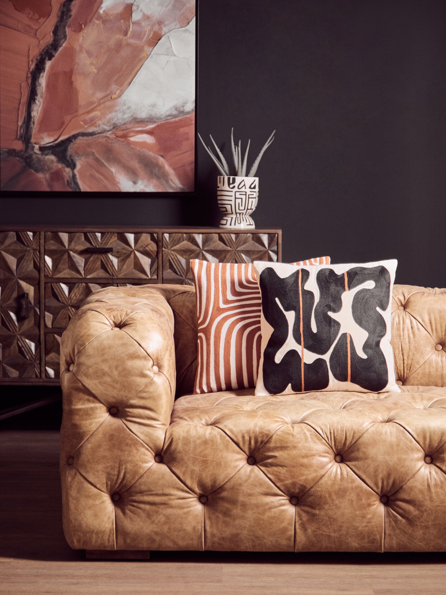 The Edit Black Beige Decorative Cushion