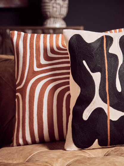 The Edit Black Beige Decorative Cushion