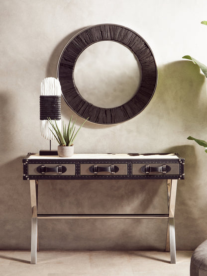 Luxe Decor Black and White Mango Wood Oblong Sculpture Ornament | Bali & Blue