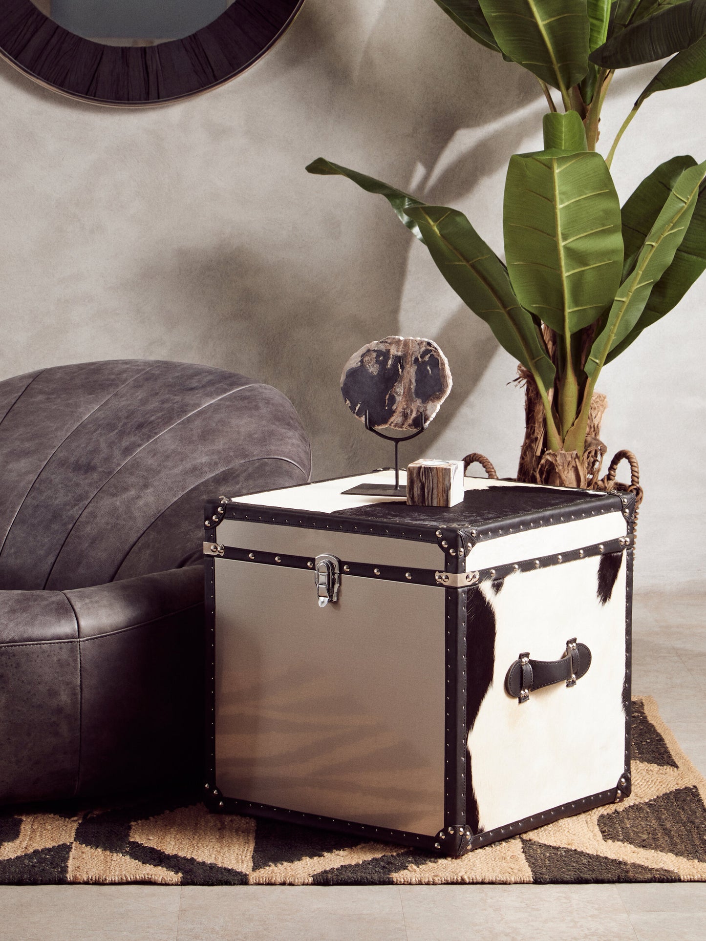 Brandon Black Leather Lounge Cocoon Chair