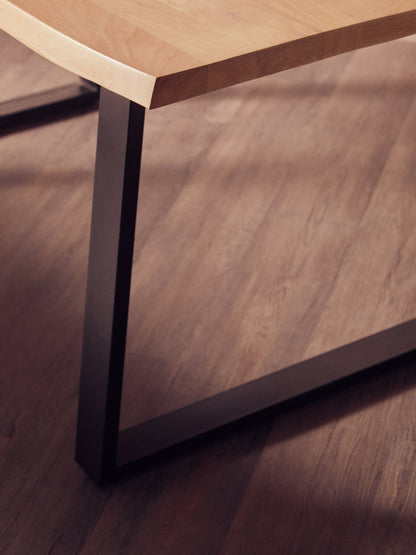 Milan Mango Wood Live Edge Black Metal legs Dining Table