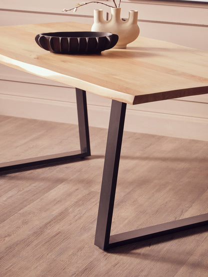 Milan Mango Wood Live Edge Black Metal legs Dining Table