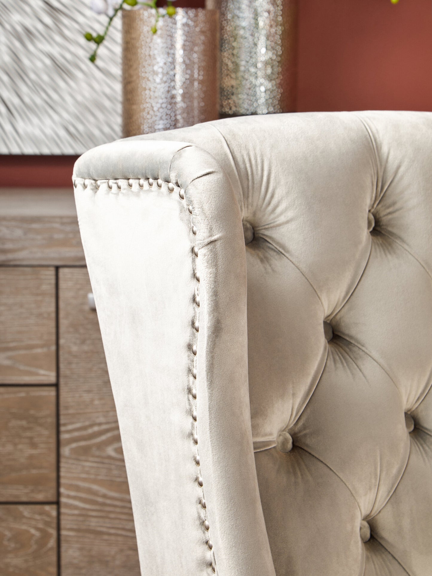 Davenport Luxe Grey Velvet Dining Chair