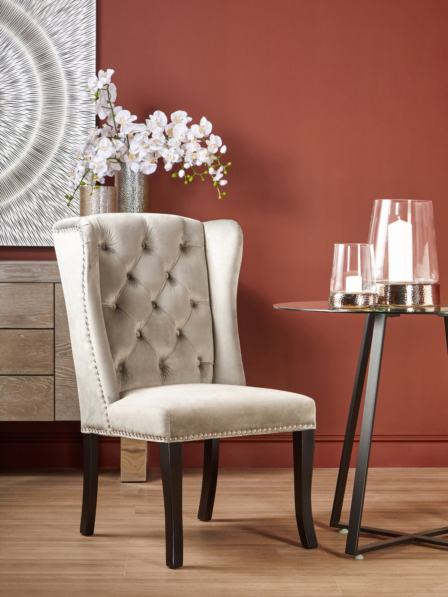 Davenport Luxe Grey Velvet Dining Chair