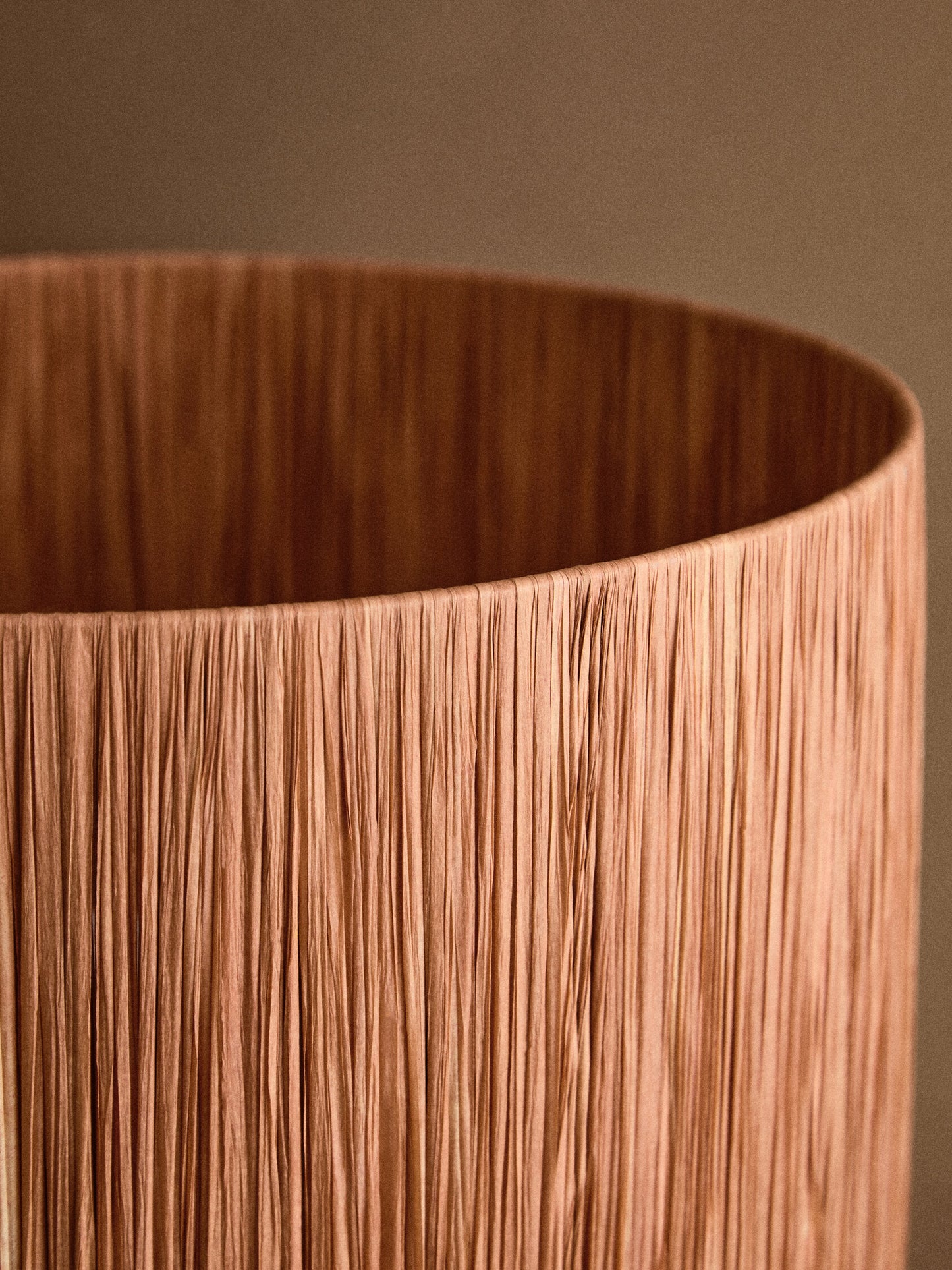 Penelope Natural Papier Mache Rust Raffia Table Lamp