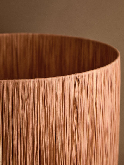 Penelope Natural Papier Mache Rust Raffia Table Lamp