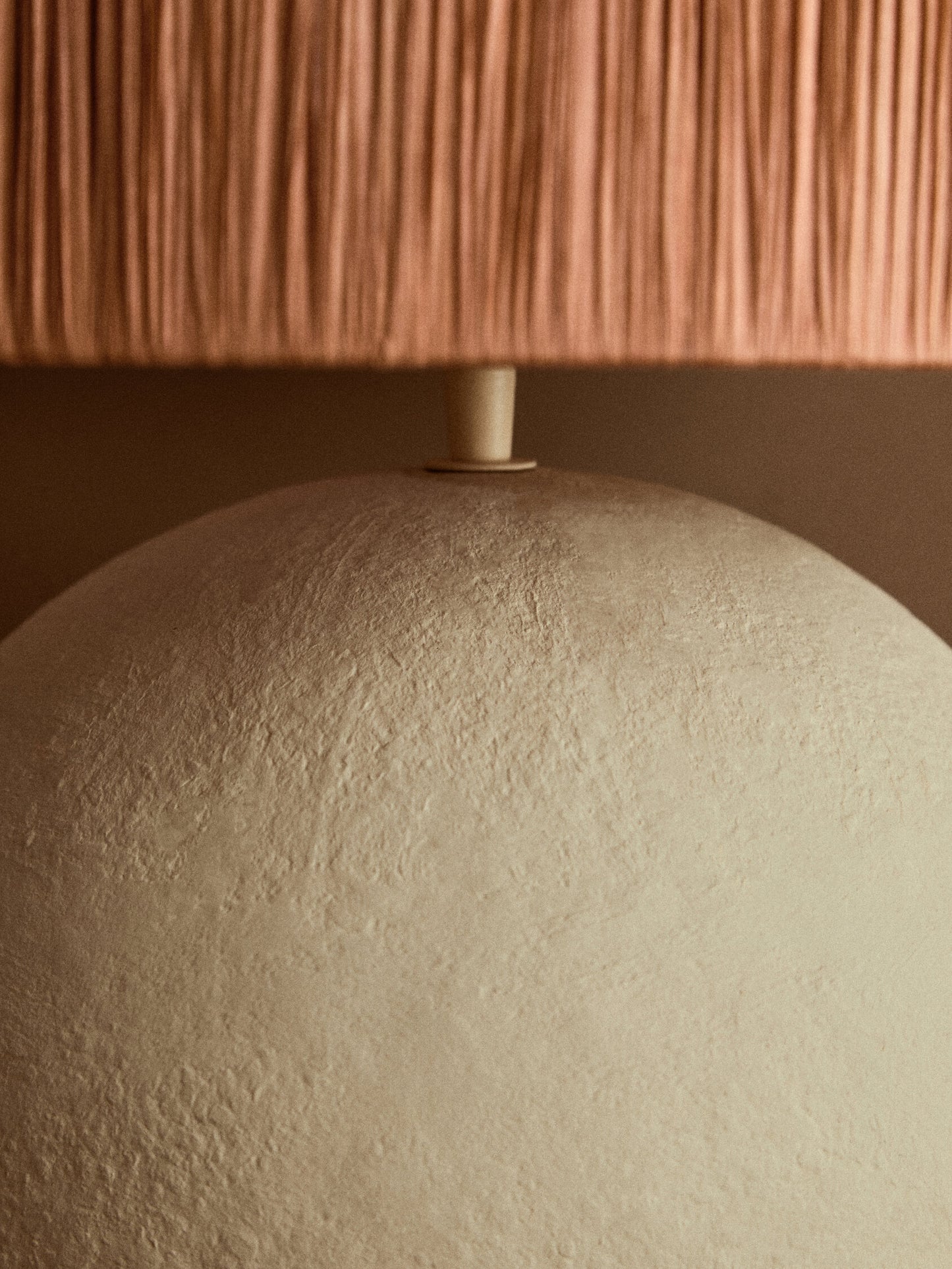Penelope Natural Papier Mache Rust Raffia Table Lamp