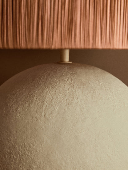 Penelope Natural Papier Mache Rust Raffia Table Lamp