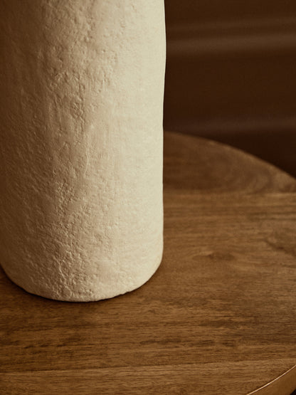 Mono Natural Papier Mache Table Lamp with Natural Raffia Shade