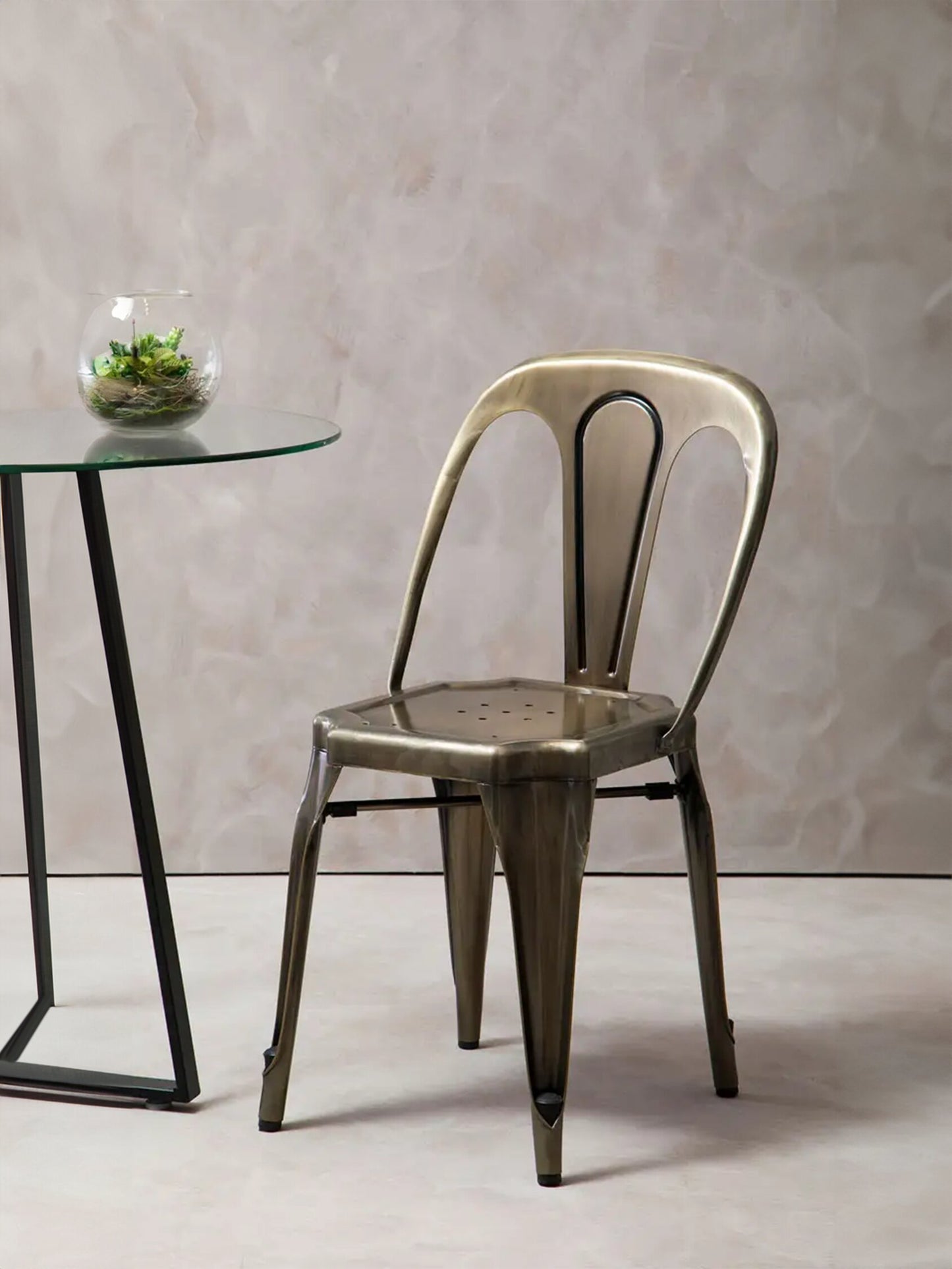Industrial Brass Metal Dining Chair