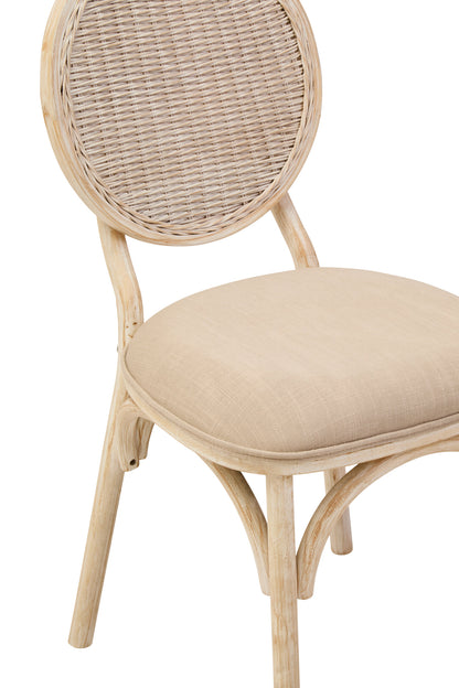 Fiji White Wash Elm Wood Dining Chair