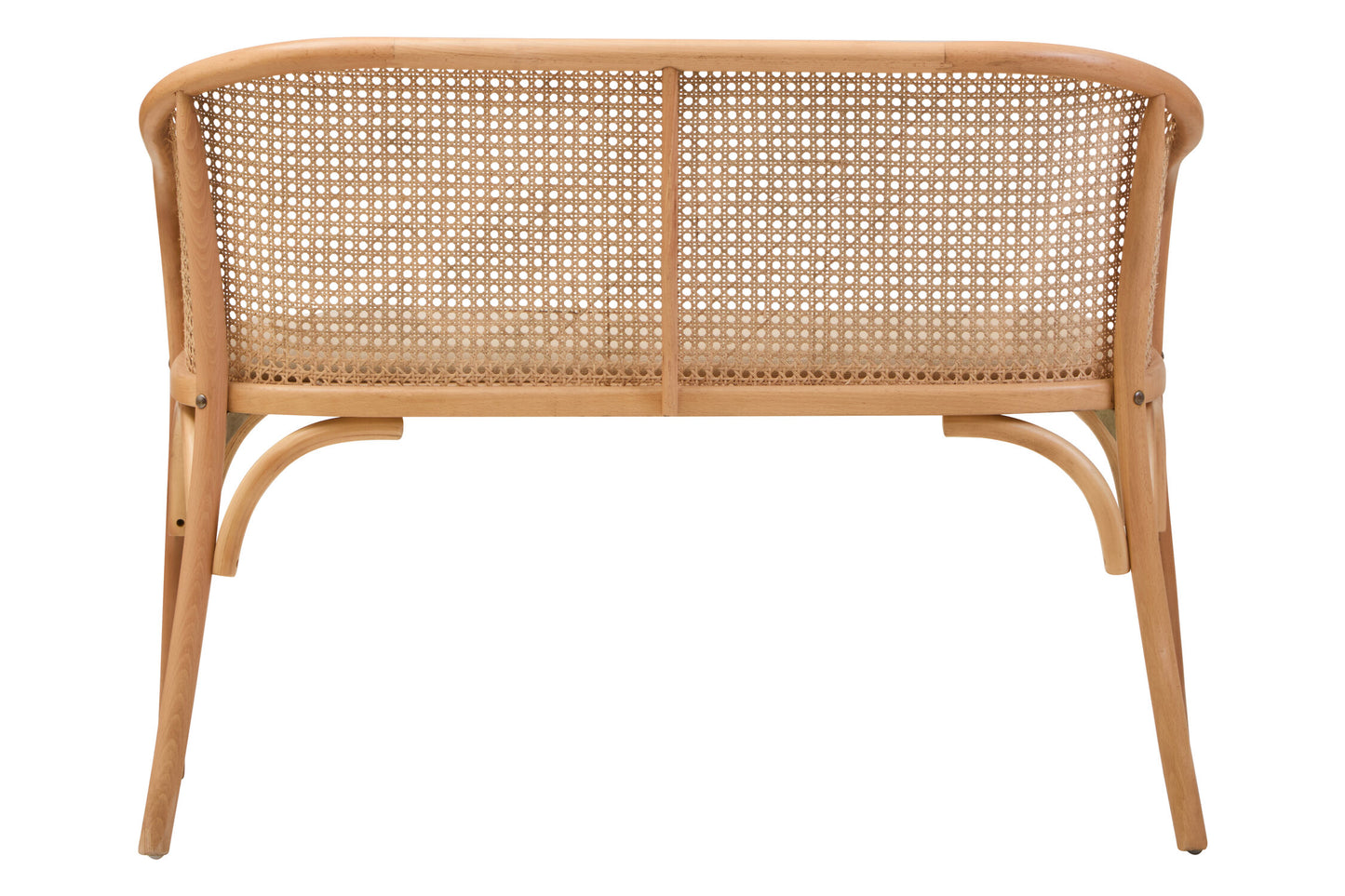 Fiji Natural Cane and Beech Wood Bench Seat with Backrest