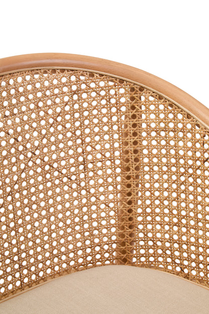 Fiji Natural Cane and Beech Wood Bench Seat with Backrest