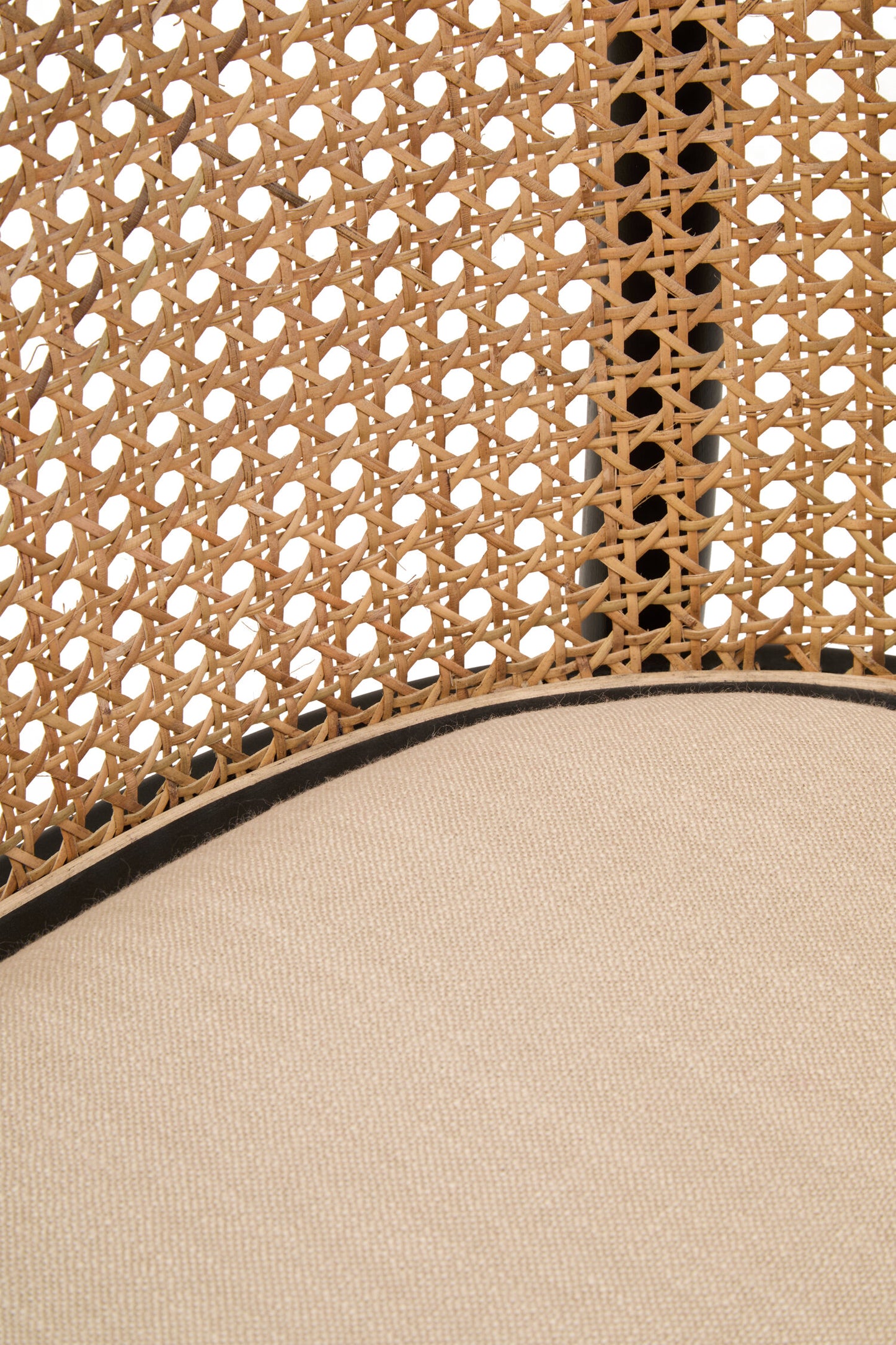 Fiji Natural Cane Bench Seat with Black Beech Wood Frame