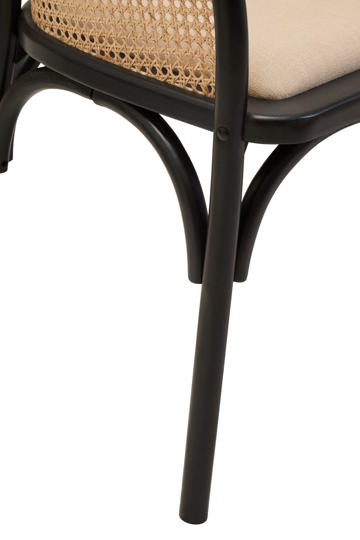 Fiji Natural Cane Bench Seat with Black Beech Wood Frame