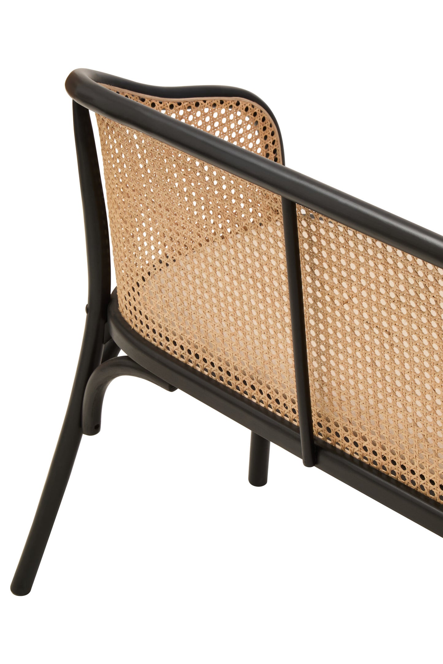 Fiji Natural Cane Bench Seat with Black Beech Wood Frame
