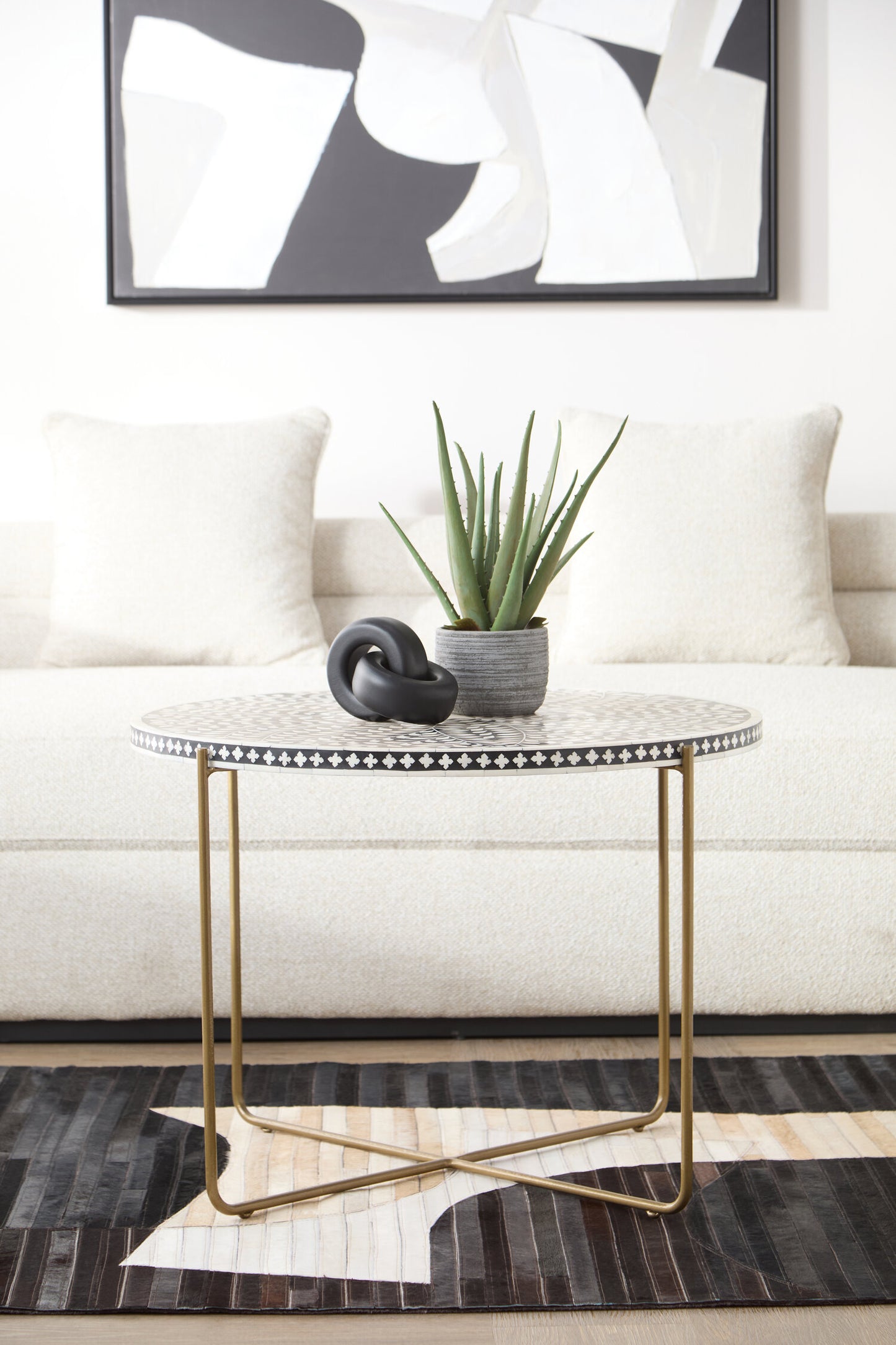 Lana Bone Inlay Round Coffee Table