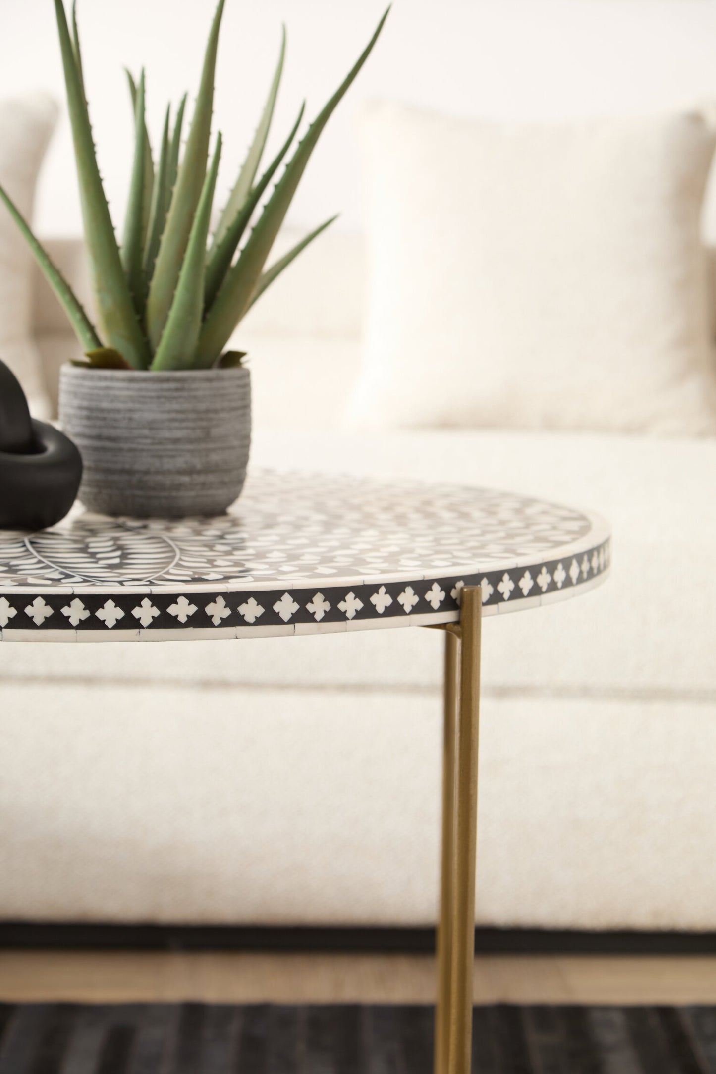 Lana Bone Inlay Round Coffee Table