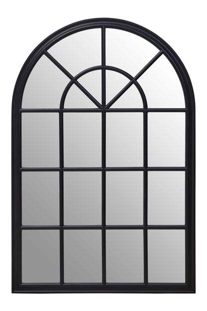 Bridgerton Black Arched Wooden Window Wall Mirror | Bali & Blue