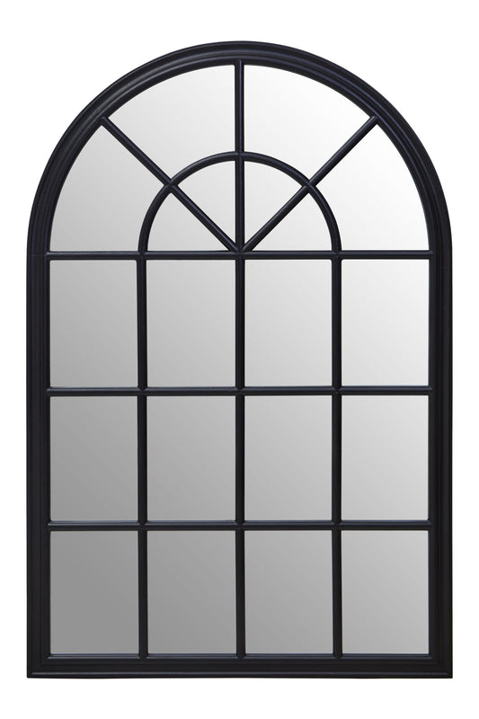 Bridgerton Black Arched Wooden Window Wall Mirror | Bali & Blue