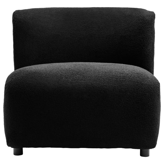 Allure Black Bouclé-Effect Armless Armchair