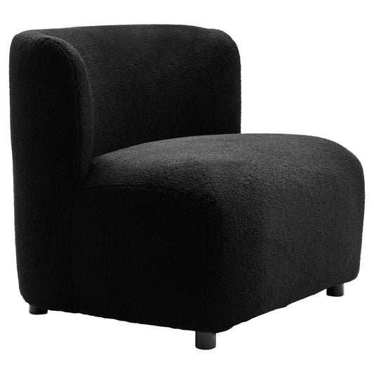 Allure Black Bouclé-Effect Armless Armchair