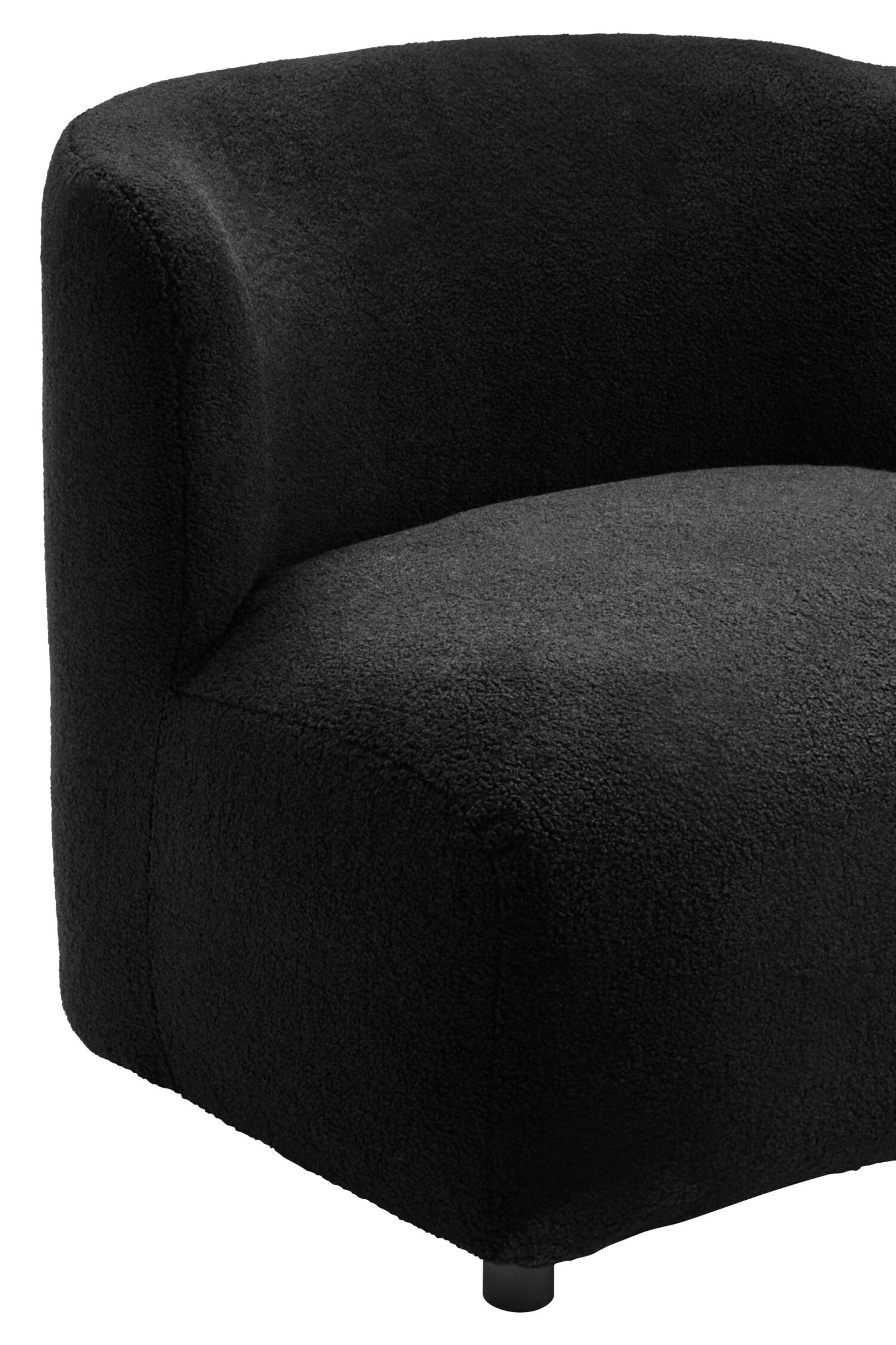 Allure Black Bouclé-Effect Armless Armchair