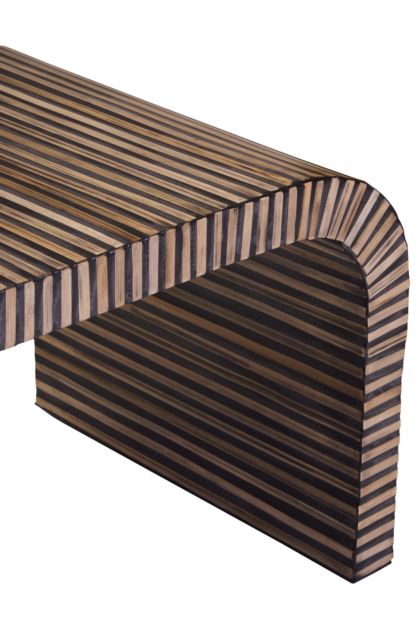 Argentina Bamboo Inlay Curved Coffee Table