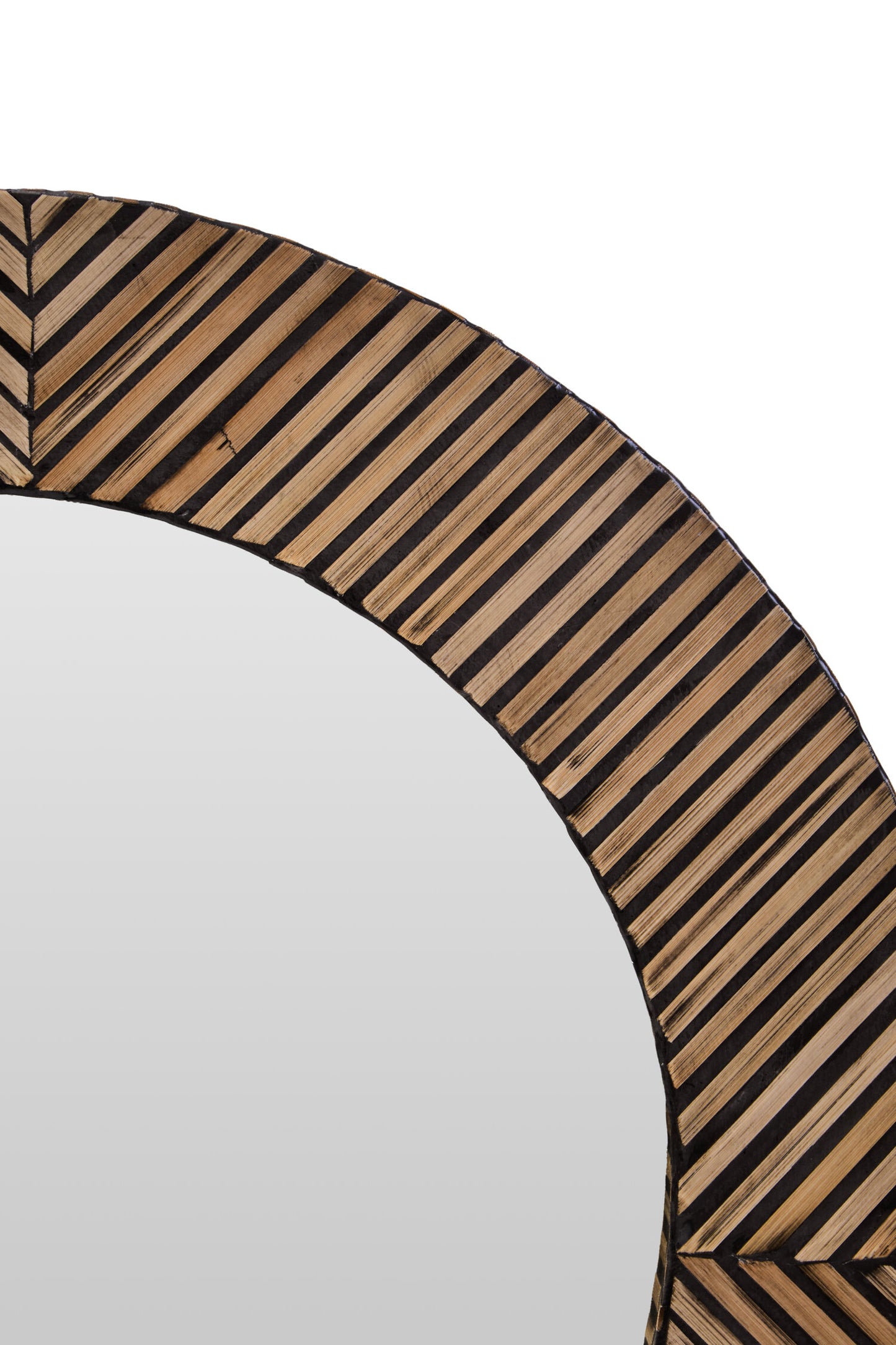 Argentina Bamboo Inlay Round Boho Wall Mirror
