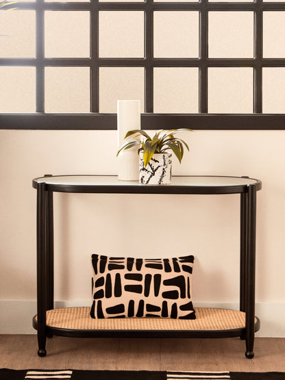 Fiji Rattan and Glass 2 Tier Console Table