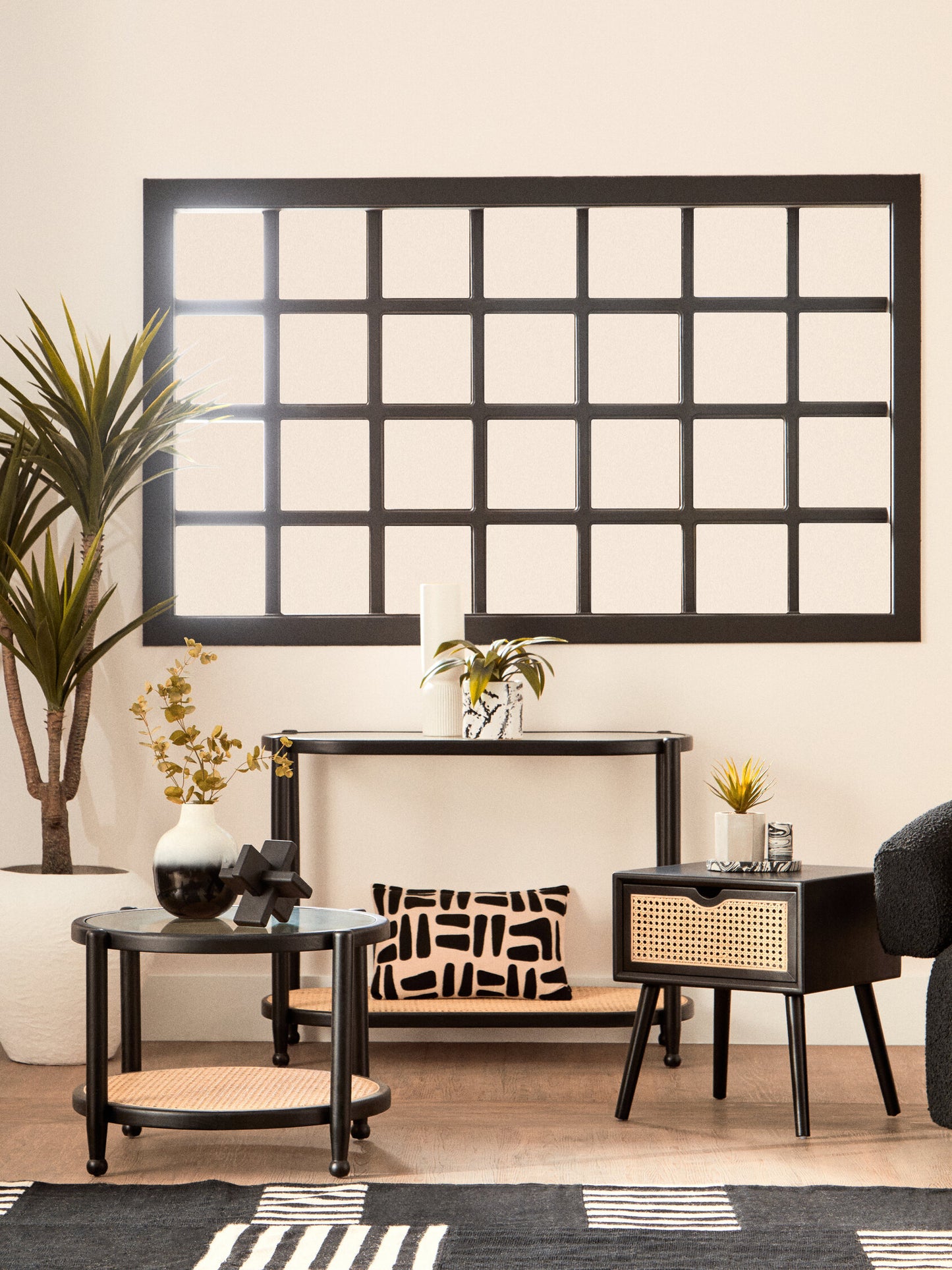 Fiji Rattan and Glass 2 Tier Console Table