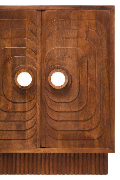 Brando 2 Door Mango Wood Carved Cabinet