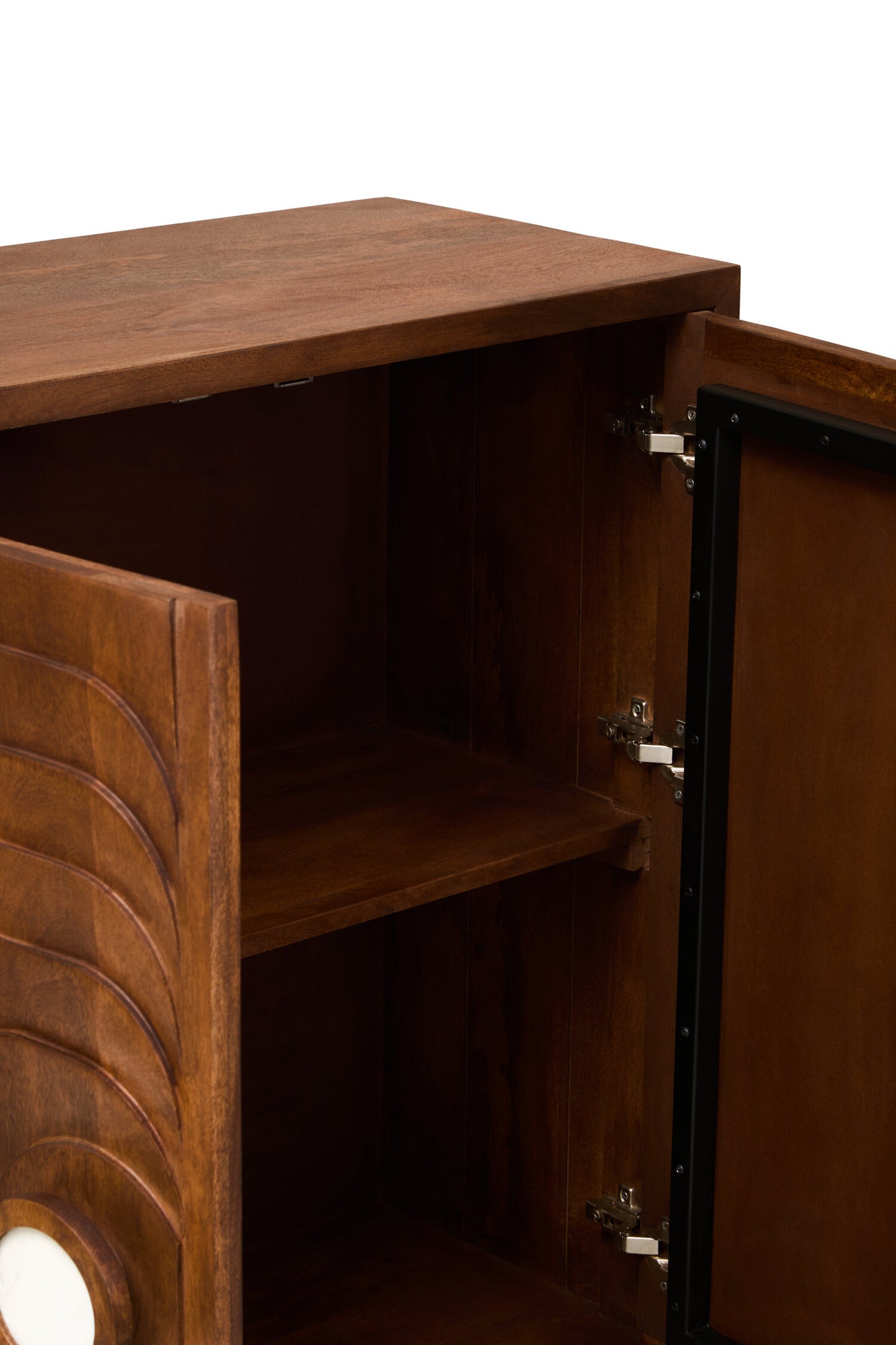 Brando 2 Door Mango Wood Carved Cabinet