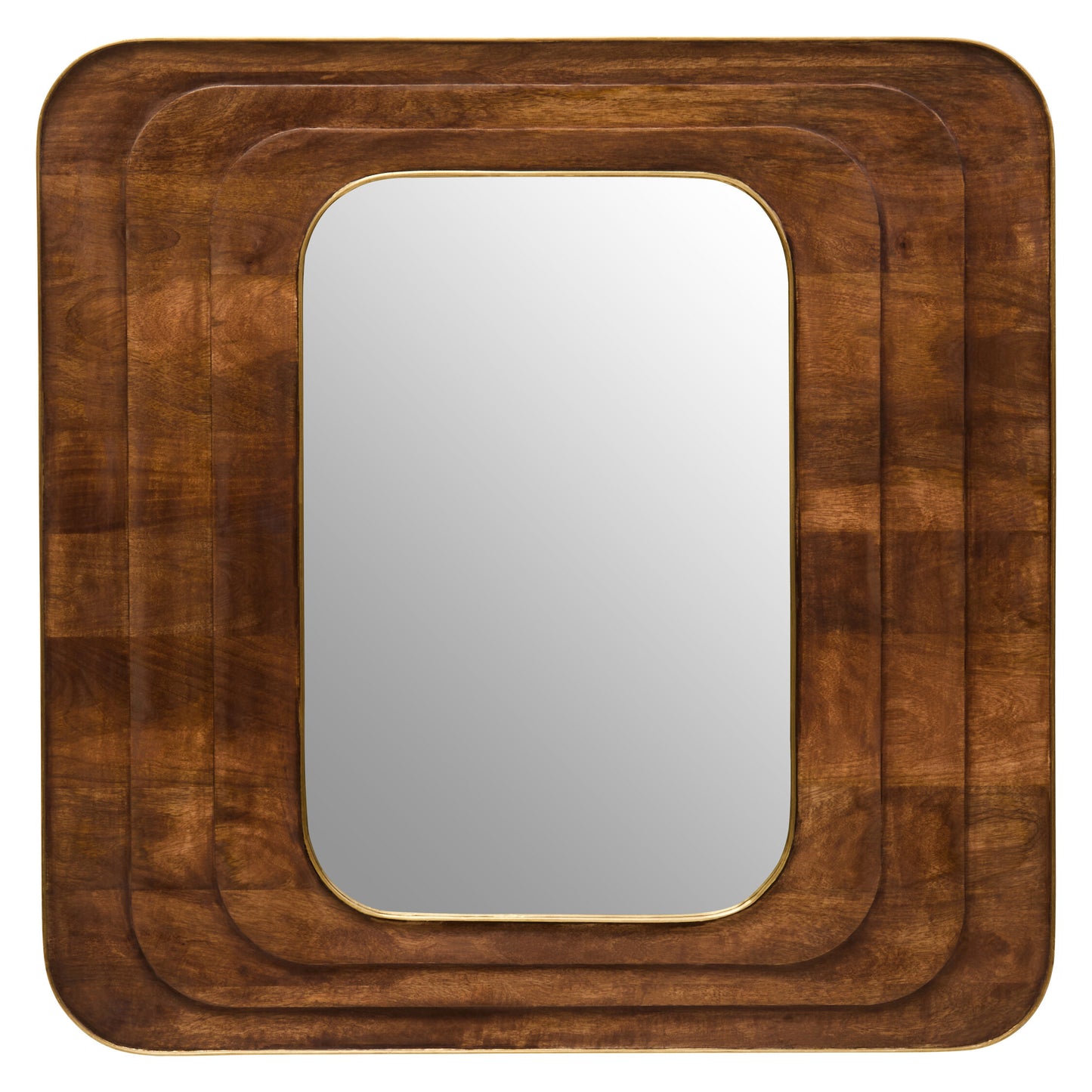 Brando Carved Mango Wood Rustic Wall Mirror | Bali & Blue
